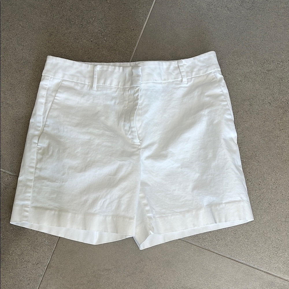 Ann Taylor White Bermuda Shorts Tailored Cotton Blend